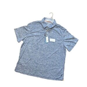 NWT Caribbean Joe Men’s XXL Blue Polo Shirt Outdoor Golf Tropical Vacati…
